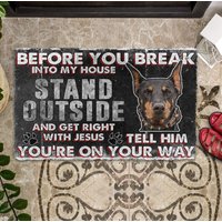 Bevor Sie in Mein Haus Einbrechen, Dobermann Fußmatte, Lustiger Hund Willkommen Privatgrundstück, Outdoor Teppich, Go Away Draußen Stehen Bevor Sie in Mein Haus Einbrechen, Dobermann Fußmatte, Lustiger Hund Willkommen Privatgrundstück, Outdoor Teppich, Go Away Draußen Stehen von BirgitVStore