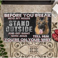 Bevor Sie in Mein Haus Einbrechen, Schäferhund Fußmatte, Lustiger Hund Willkommen Privatgrundstück, Outdoor Teppich, Außenfußmatte Bevor Sie in Mein Haus Einbrechen, Schäferhund Fußmatte, Lustiger Hund Willkommen Privatgrundstück, Outdoor Teppich, Außenfußmatte von BirgitVStore