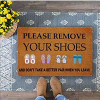 Bitte Entfernen Sie Ihre Schuhe Fußmatte, Lustige Humorvolle Outdoor-Teppich, Einzigartige Willkommensmatte, Rutschfeste Und Haltbare Fußmatte von BirgitVStore