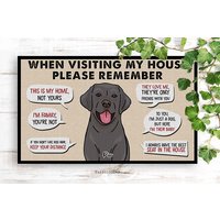 Denken Sie Daran, Wenn Unsere Hausteppiche, Lustige Personalisierte Hundedekorative Matte, Hunderegeln Lustige Fußmatte, Hundeliebhaber-Fußmatte von BirgitVStore