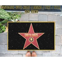 Hollywood Walk Of Fame Benutzerdefinierte Verschiedene Symbole Fußmatte, Individueller Name/Marke Titel Text Willkommen Indoor Outdoor Teppich von BirgitVStore