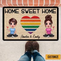 Home Sweet Lgbt Fußmatte, Outdoor Teppich, Paar Geschenk, Pride, Gay Lesben Pride Matte, Gleichheitszeichen, Fußmatte von BirgitVStore