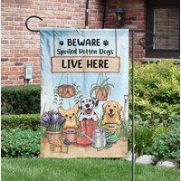 Hüten Sie Sich Vor Verwöhntem Rotten-Hund Leben Hier Gartenfahne, Hunde-Willkommens-Flagge, Lustige Hundegarten-Flagge, Hunde-Yard-Flagge, Hunde-Im von BirgitVStore