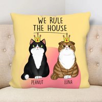 Personalisierte Katze Regel Das Haus Kissen, Lustige Haustier Kissen Geburtstag/Weihnachtsgeschenk Für Haustierbesitzer Personalisierte Katze Regel Das Haus Kissen, Lustige Haustier Kissen Geburtstag/Weihnachtsgeschenk Für Haustierbesitzer von BirgitVStore
