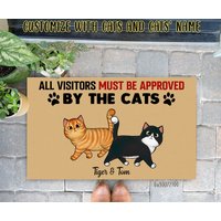 Personalisierte Alle Gäste Müssen Von Der Katze Fußmatte, Lustige Willkommen Tier Niedliche Katzenmatte, Geschenk Für Katzenliebhaber, Kokosnuss von BirgitVStore