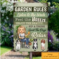 100x100cm Garten Regeln Zeichen Personalisierte Hund Metall Willkommensschilder, Nana Yard/Gartendeko 100x100cm Garten Regeln Zeichen Personalisierte Hund Metall Willkommensschilder, Nana Yard/Gartendeko von BirgitVStore