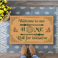 Rolle Fürinitiative Fußmatte, Lustige Dnd Geschenk, Humorvoller Outdoor Teppich, Willkommensmatte, Strapazierfähige Rutschfeste D&d Geschenk von BirgitVStore