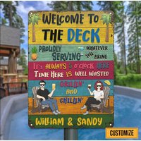 Willkommen Auf Dem Deck, Feuerstelle, Camping, Hinterhof Bar & Grill, Familie Vintage Terrasse Schilder Willkommen Auf Dem Deck, Feuerstelle, Camping, Hinterhof Bar & Grill, Familie Vintage Terrasse Schilder von BirgitVStore