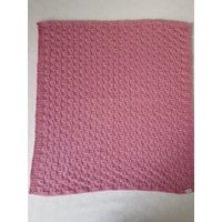 Handgestrickte Babydecke in Altrosa Ca. 70 X 78 cm von BirgitsStrickstube