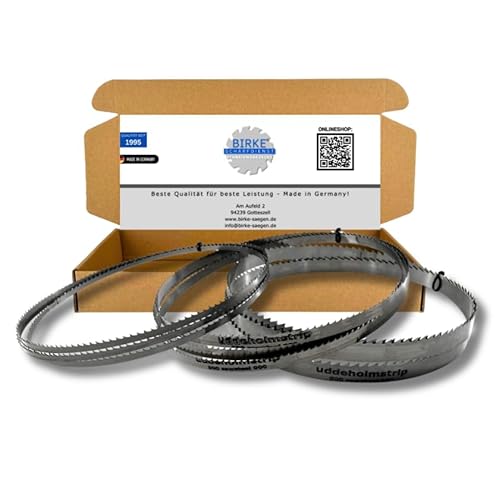 Birke® Uddeholm Mischpaket 6/10/15mm Breite 1070-2500mm Länge für Weich-und Hartholz (2225mm 6/10/15mm) von Birke GbR Schärfdienst Werkzeughandel