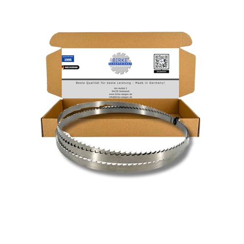 Birke® FLEXBACK & UDDEHOLM Bandsägeblätter 1400mm Breite 6-15mm für Weich- und Hartholz, NE-Schnitte... (1400x10x0,4 6ZpZ (UDDEHOLM)) von Birke GbR Schärfdienst Werkzeughandel