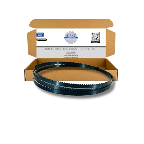 Birke® FLEXBACK & UDDEHOLM Bandsägeblätter 2360mm Breite 6-20mm für Weich- und Hartholz, NE-Schnitte... … (2360x10x0,65 6ZpZ (FLEXBACK)) von Birke GbR Schärfdienst Werkzeughandel