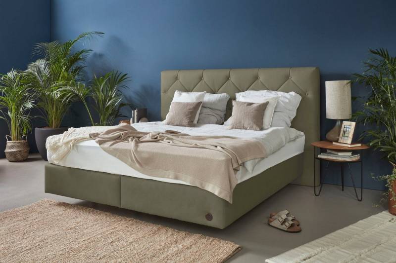 Birkenstock Boxspringbett Stalon Box, Kopfteil mit Dicklederknöpfen, in unterschiedlichen Ausführungen von Birkenstock