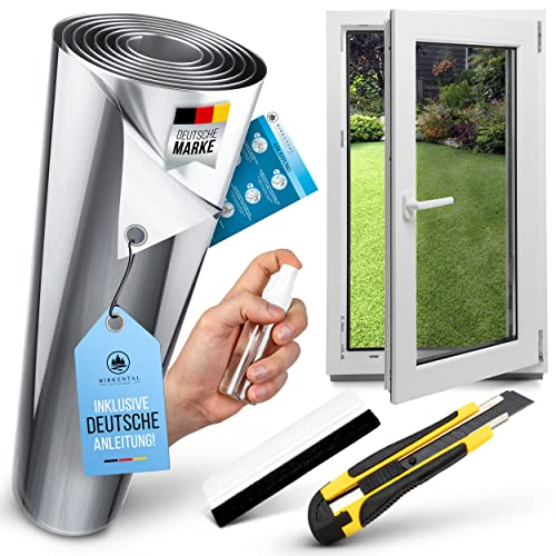 Birkental Sonnenschutzfolie Fenster innen oder außen - Sonnenschutzfolie - UV Schutz Spiegelfolie - Hitzefolie - Fensterfolie Blickdicht - Sichtschutz - Wärmeschutzfolie selbstklebend (75 x 400 cm) von Birkental