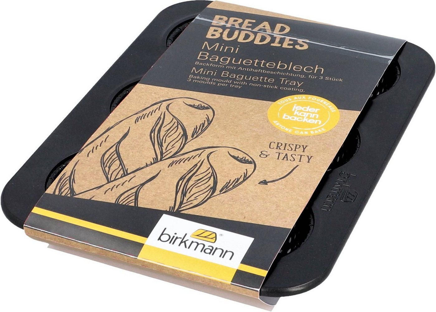 Birkmann Backform Mini-Baguetteblech Bread Buddies, 18,5 cm x 3 cm x 25,5 cm von Birkmann