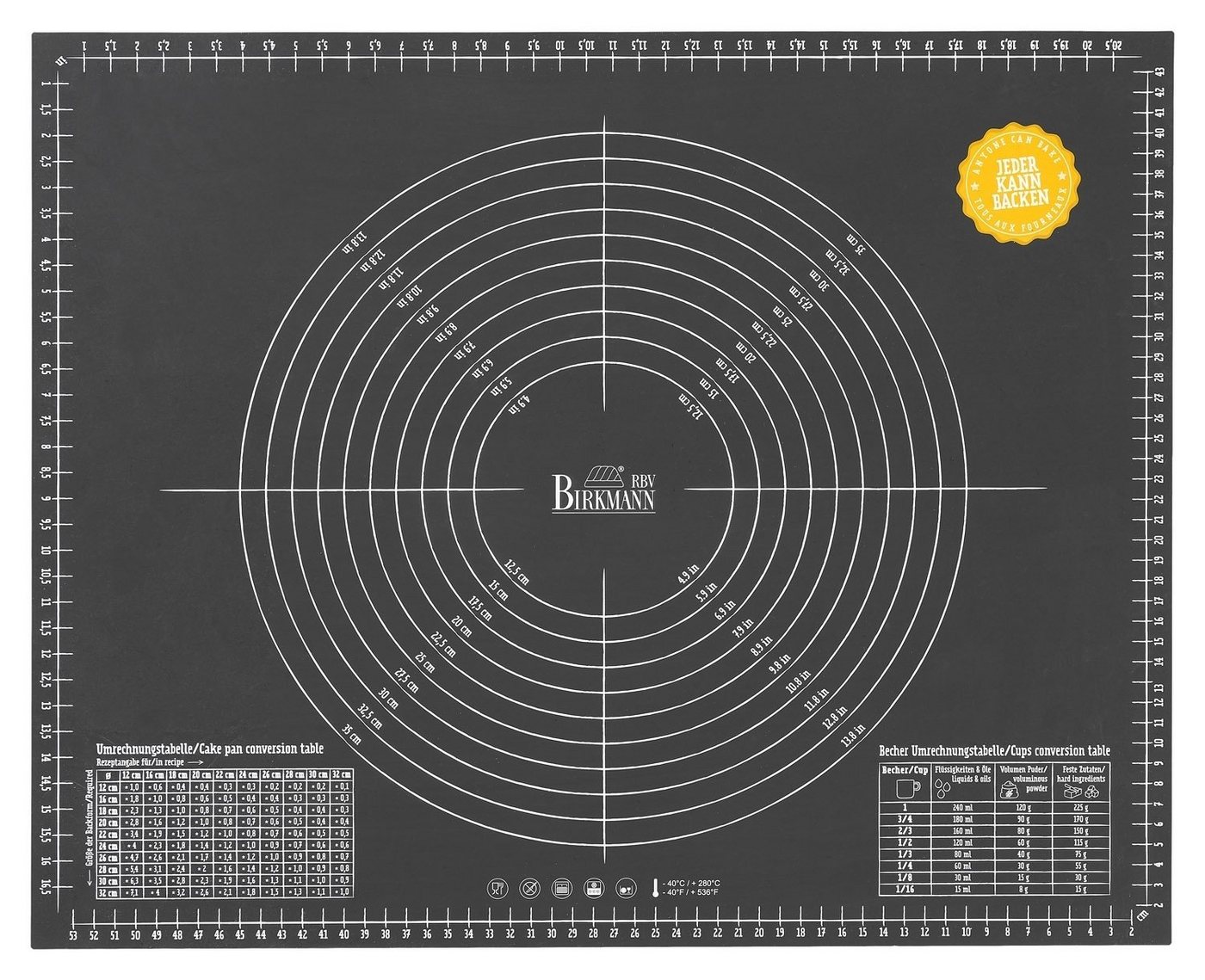 Birkmann Backmatte EASY BAKING, Glasfasergewebe, 45 x 55 cm, Grau, Glasfaser (1-tlg), Silikonbeschichtung von Birkmann