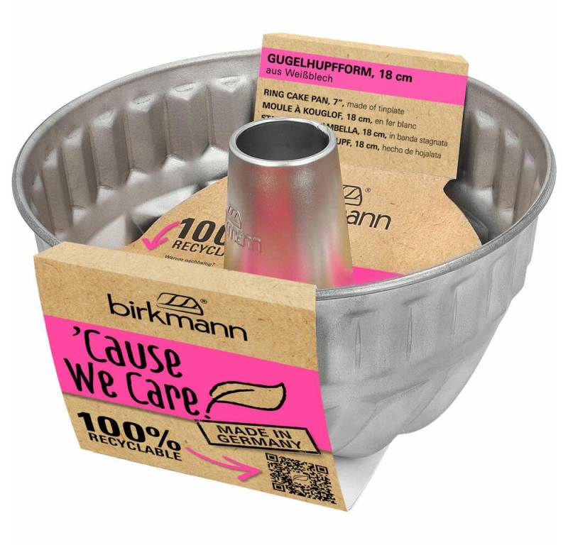 Birkmann Gugelhupfform Cause We Care Weißblech Ø 18 cm von Birkmann