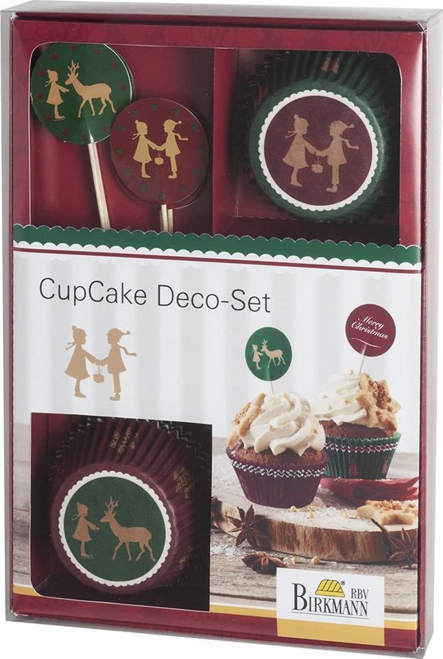 Birkmann Mitteldecke Birkmann, Cupcake-Papierförmchen Nostalgische Weihnachten (36-tlg) von Birkmann