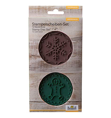 Birkmann Stempelscheiben-Set Gingerman & Snowflake 2-teilig, Silikon, braun/grün, 7 x 7 x 1 cm Birkmann Stempelscheiben-Set Gingerman & Snowflake 2-teilig, Silikon, braun/grün, 7 x 7 x 1 cm von Birkmann