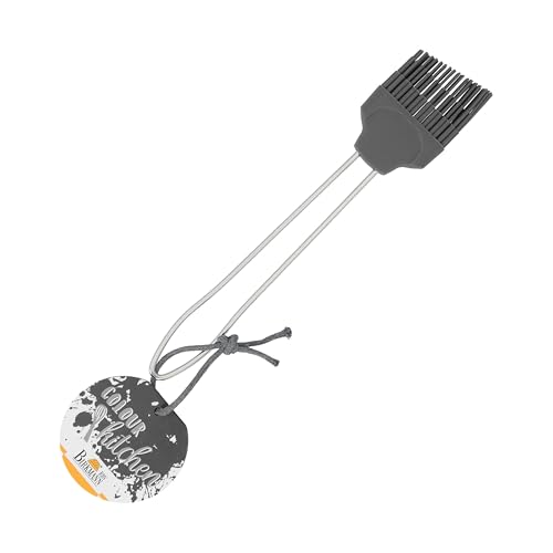 Birkmann, Colour Kitchen, universeller Backpinsel mit Silikonkopf und Griff aus Edelstahl, lebensmittelecht und hitzebeständig bis 230 °C, spülmaschinengeeignet, grau, 21 x 4 cm, 422766 von Birkmann