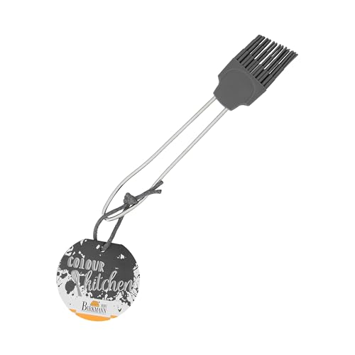 Birkmann, Colour Kitchen, universeller Backpinsel mit Silikonkopf und Griff aus Edelstahl, lebensmittelecht und hitzebeständig bis 230 °C, spülmaschinengeeignet, grau, 18,5 x 3 cm, 422797 Birkmann, Colour Kitchen, universeller Backpinsel mit Silikonkopf und Griff aus Edelstahl, lebensmittelecht und hitzebeständig bis 230 °C, spülmaschinengeeignet, grau, 18,5 x 3 cm, 422797 von Birkmann