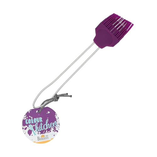 Birkmann, Colour Kitchen, universeller Backpinsel mit Silikonkopf und Griff aus Edelstahl, lebensmittelecht und hitzebeständig bis 230 °C, spülmaschinengeeignet, lila, 21 x 4 cm, 421899 von Birkmann