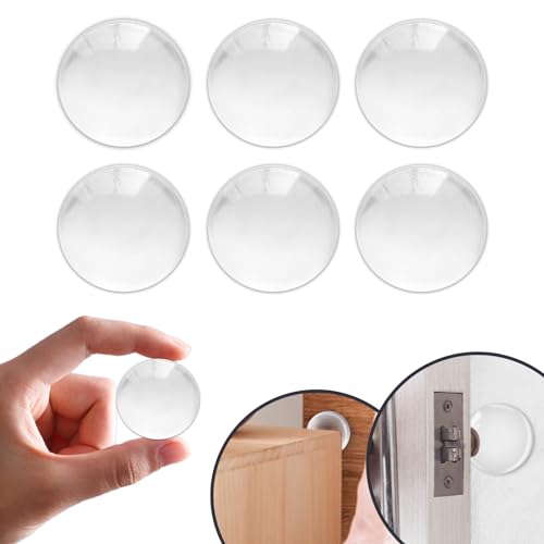 Birllaid Tür stopper wand transparent Gummipuffer Wandschutz 6 Stück Türpuffer Transparent Anschlagpuffer Klebepunkte, Elastikpuffer Selbstklebend Türpuffer Gumminoppen für Glasplatten Holzbrett Wand von Birllaid