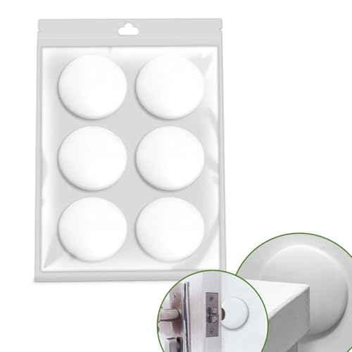Birllaid Türstopper wand weiß Gummipuffer Wandschutz 6 Stück Türpuffer weiß Anschlagpuffer Klebepunkte, Elastikpuffer Selbstklebend Türpuffer Gumminoppen für Glasplatten Holzbrett Wand Tür von Birllaid