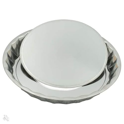 Backform Pizzablech Pizzapfanne Tarteform Pizza Form Quicheform Backblech Silber 28 cm mit Hebeboden von BirnePower
