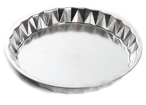 BirnePower Backform Pizzablech Pizzapfanne Tarteform Pizza Form Quicheform Backblech Silber 28 cm von BirnePower