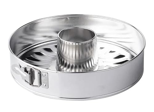 BirnePower Springform Backform Kuchenform Tortenform mit 2 Böden Flach- und Rohrboden Käsekuchenform Blechform Zinkblech Silber Rund 21 cm BirnePower Springform Backform Kuchenform Tortenform mit 2 Böden Flach- und Rohrboden Käsekuchenform Blechform Zinkblech Silber Rund 21 cm von BirnePower