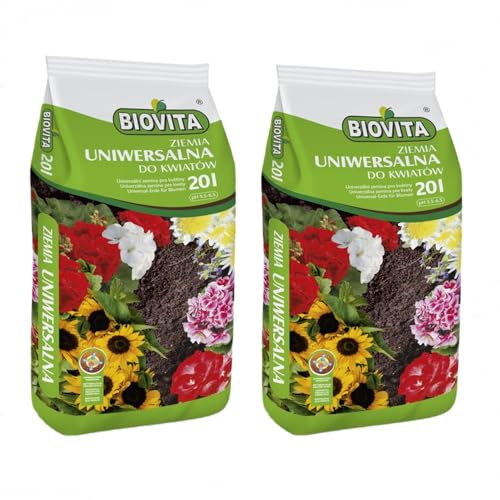 Blumenerde Universalerde Erde Pflanzerde Blumen 2 Säcke Universal-Blumenerde 40L von BirnePower