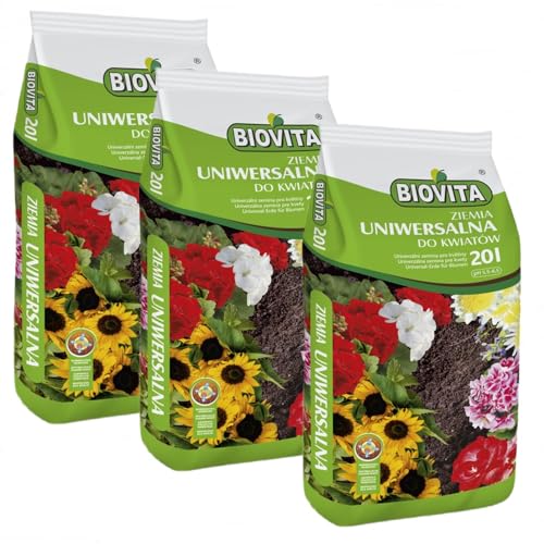 Blumenerde Universalerde Erde Pflanzerde Blumen 3 Säcke Universal-Blumenerde 60L von BirnePower