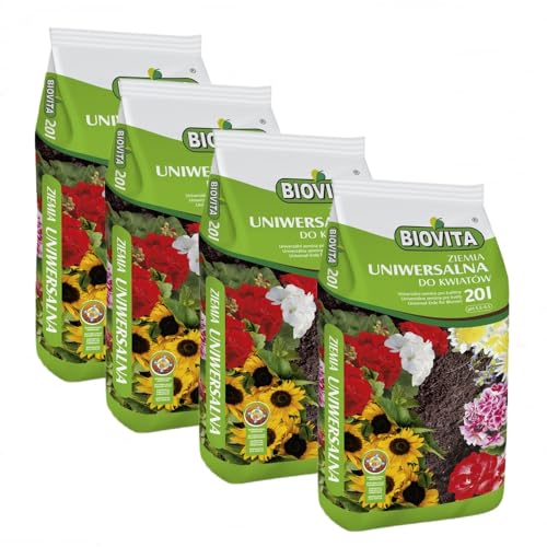 Blumenerde Universalerde Erde Pflanzerde Blumen 4 Säcke Universal-Blumenerde 80L von BirnePower