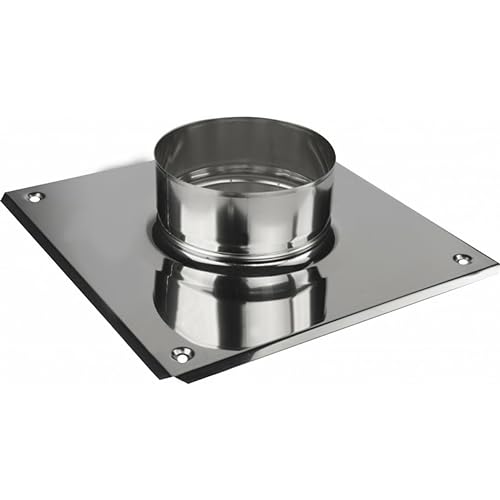 Edelstahl Ofenrohr Kaminrohr Abgaselemente: Rohr Bogen Ofenknie T-Stück Regenhaube Rauchrohr Schornstein Abgasrohr Rosette Kaminaufsatz gewählter Artikel (120mm, Grundplatte) von BirnePower