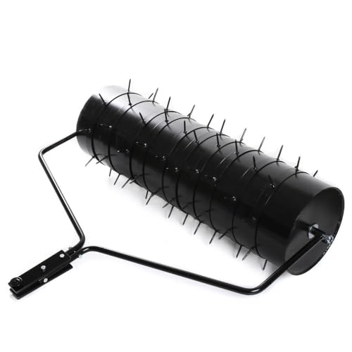 Gartenwalze Rasenwalze Rasenlüfter Rasenroller Handwalze mit 2 Areator Set Dornen Anhänge für Rasentraktor 100 cm Schwarz von BirnePower