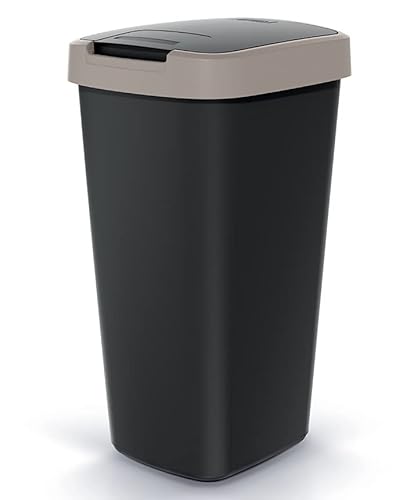Mülleimer Müllbehälter Abfalleimer Biomülleimer mit Deckel Abfallsammler Mülltonne 37 x 26 x 19,5cm Papierkorb Schwingeimer (Braun 12L) von BirnePower