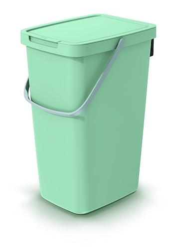 Mülleimer Müllbehälter Abfalleimer Biomülleimer mit Griff und Klappdeckel Abfallsammler Mülltonne Müllsortierer Papierkorb (20L, Grün) von BirnePower
