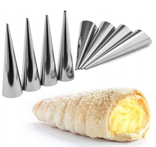 Schillerlockenform 14cm Set 20 Stück Sahnrollen Hörnchen Backform Schaumrollen Cremerollen Form Röhrchen kegelförmig von BirnePower