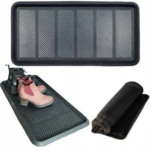 Schuhmatte Schuhablage Unterlage Schuhwanne Schuhabtropfschale Untersetzer 80 x 40 cm Gummi Abtropfschale Napf von BirnePower
