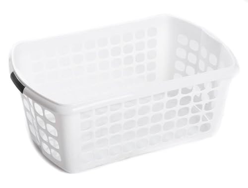 Wäschekorb Wäschewanne Wäschetrager Griffen Kunststoff 60cm Wäschesammler Korb Weiß von BirnePower