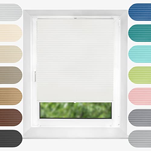 Birrke Plissee Ohne Bohren Klemmfix 100x120 cm - Fenster Plisseerollo mit Bequemer Oben-Unten Funktion - Plissees für Sonnenschutz und Sichtschutz - Einfache Montage - Snowy White, Weiß Birrke Plissee Ohne Bohren Klemmfix 100x120 cm - Fenster Plisseerollo mit Bequemer Oben-Unten Funktion - Plissees für Sonnenschutz und Sichtschutz - Einfache Montage - Snowy White, Weiß von Birrke
