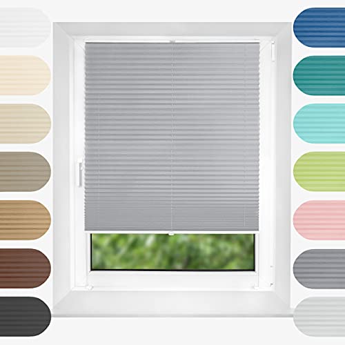 Birrke Plissee Ohne Bohren Klemmfix 130x100 cm - Fenster Plisseerollo mit Bequemer Oben-Unten Funktion - Plissees für Sonnenschutz und Sichtschutz - Einfache Montage - Silvery Maple, Grau Birrke Plissee Ohne Bohren Klemmfix 130x100 cm - Fenster Plisseerollo mit Bequemer Oben-Unten Funktion - Plissees für Sonnenschutz und Sichtschutz - Einfache Montage - Silvery Maple, Grau von Birrke