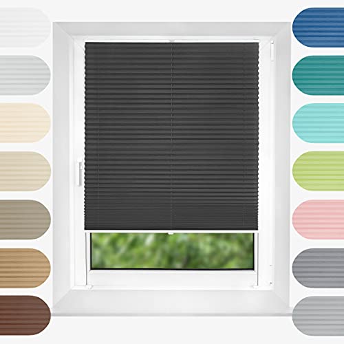 Birrke Plissee Ohne Bohren Klemmfix 140x120 cm - Fenster Plisseerollo mit Bequemer Oben-Unten Funktion - Plissees für Sonnenschutz und Sichtschutz - Einfache Montage - Soothing Twilight, Grau Birrke Plissee Ohne Bohren Klemmfix 140x120 cm - Fenster Plisseerollo mit Bequemer Oben-Unten Funktion - Plissees für Sonnenschutz und Sichtschutz - Einfache Montage - Soothing Twilight, Grau von Birrke
