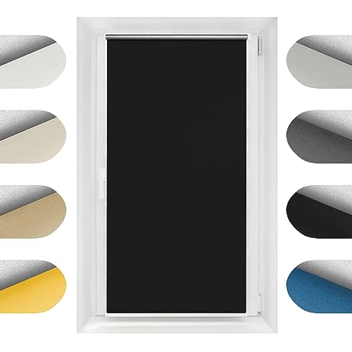 Birrke Thermorollo ohne Bohren/mit Bohren 2in1 75x150 cm - Verdunklungsrollo für Hitzeschutz und Sonnenschutz - Fenster Verdunkelungsrollo - Einfache Montage Schwarz Birrke Thermorollo ohne Bohren/mit Bohren 2in1 75x150 cm - Verdunklungsrollo für Hitzeschutz und Sonnenschutz - Fenster Verdunkelungsrollo - Einfache Montage Schwarz von Birrke