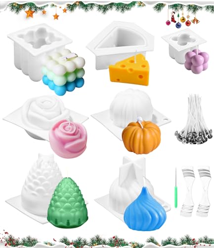Birshe Kerzen Silikonform 3D,Silikon Kerzenwachs Formen Antihaft Bubble Candle Silikonform Kerzen-Gießen Formen mit 50Pcs Kerzendocht Rose Kerzengießform Candle Mold zum Gießen als Heimdekoration Birshe Kerzen Silikonform 3D,Silikon Kerzenwachs Formen Antihaft Bubble Candle Silikonform Kerzen-Gießen Formen mit 50Pcs Kerzendocht Rose Kerzengießform Candle Mold zum Gießen als Heimdekoration von Birshe