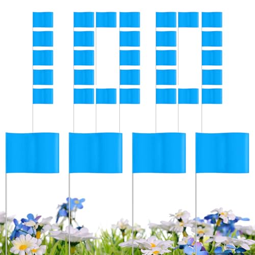 Birtern Markierungsfahnen, Begrenzung Hundetraining Markierungsflaggen, Kleine Banner für Event Begrenzung Bau Hundetraining Bewässerung Garten Landschaftsgärtner Boden Outdoor von Birtern