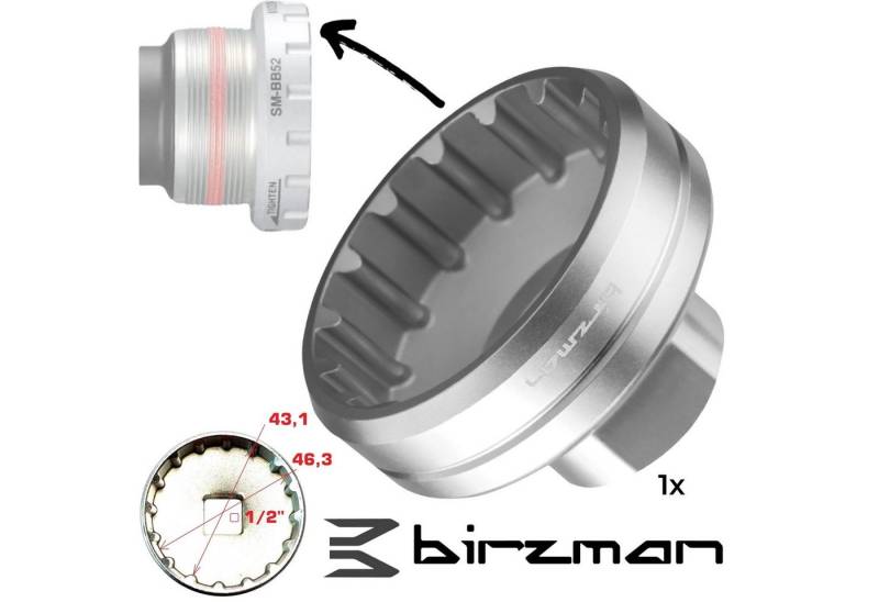 Birzman Fahrrad-Montageständer Birzman BB Innenlagerschlüssel Tretlager Nuss für Hollowtech II von Birzman