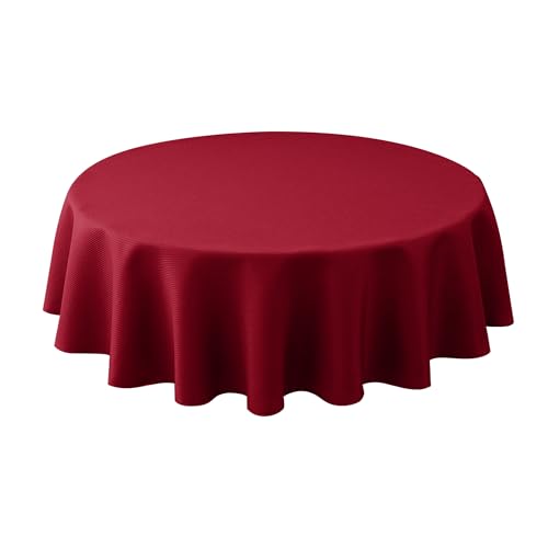 Biscaynebay Strukturierte runde Tischdecken 152,4 cm im Durchmesser, rot, wasserabweisend, auslaufsicher, Stoff-Tischdecken für Esszimmer, Küche, Hochzeit, Partys usw., maschinenwaschbar Biscaynebay Strukturierte runde Tischdecken 152,4 cm im Durchmesser, rot, wasserabweisend, auslaufsicher, Stoff-Tischdecken für Esszimmer, Küche, Hochzeit, Partys usw., maschinenwaschbar von Biscaynebay