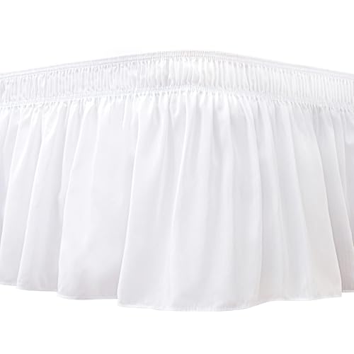 Biscaynebay Wickelbare Bettröcke für Queen-Size-Betten mit langer Länge von 45.7 cm, weiße, elastische Staub-Rüschen, einfache Passform, knitter- und lichtbeständig, einfarbig, maschinenwaschbar Biscaynebay Wickelbare Bettröcke für Queen-Size-Betten mit langer Länge von 45.7 cm, weiße, elastische Staub-Rüschen, einfache Passform, knitter- und lichtbeständig, einfarbig, maschinenwaschbar von Biscaynebay